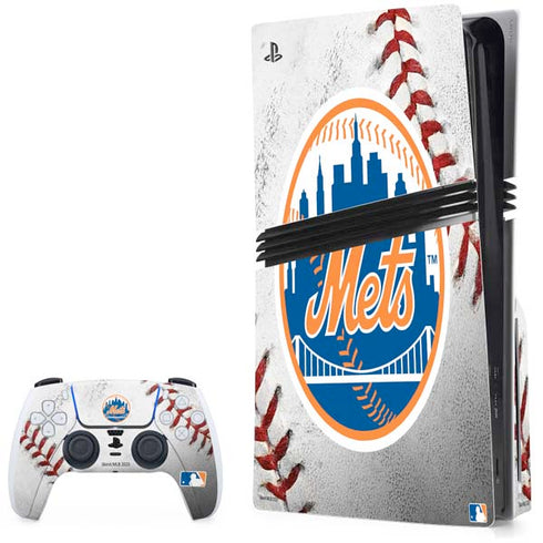 MLB New York Mets Game Ball PS5 Pro Disk Bundle  Skin